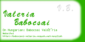 valeria babocsai business card